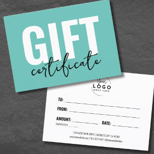 Certificat Cadeau Simple Minimal Entreprise