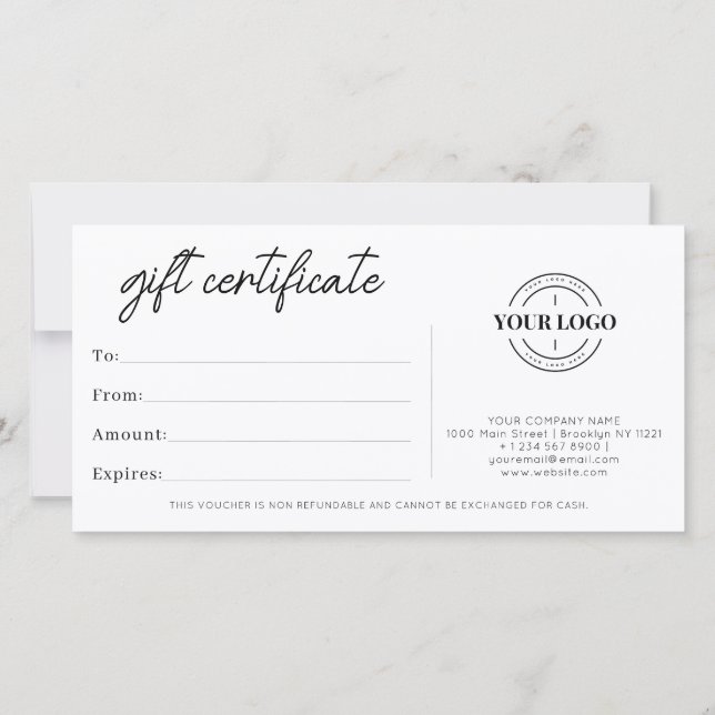 Certificat cadeau simple minimaliste pour petites  (Dos)