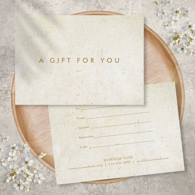 Certificat Cadeau Simple Moderne Antique Bohème (Simple Modern Antique Boho Gift Certificate)