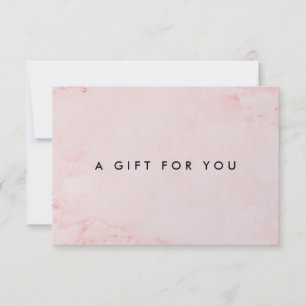 Certificat Cadeau Simple Moderne Marbre Rose