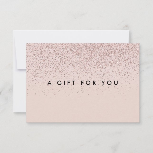 Certificat Cadeau Simple Paillettes Or Rose (Devant)