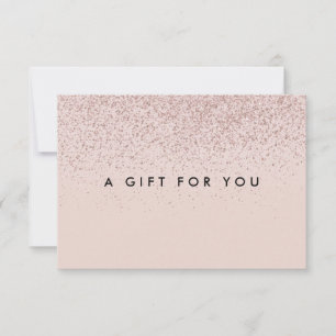 Certificat Cadeau Simple Paillettes Or Rose