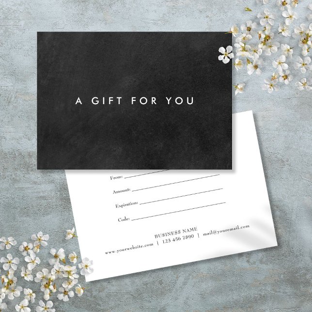 Certificat Cadeau Simple Tableau Noir Moderne (Simple Modern Chalkboard Gift Certificate)