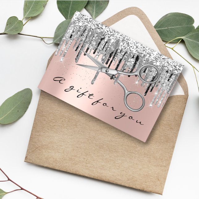 Certificat Cadeau Styliste Rose Siver Ciseaux (Gift Certificate Hair Stylist Rose Silver Scissors)