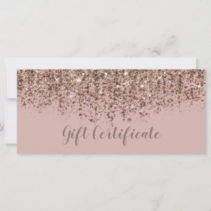 Certificat Cadeau Taupe Blush Rose Bronze Pailleté