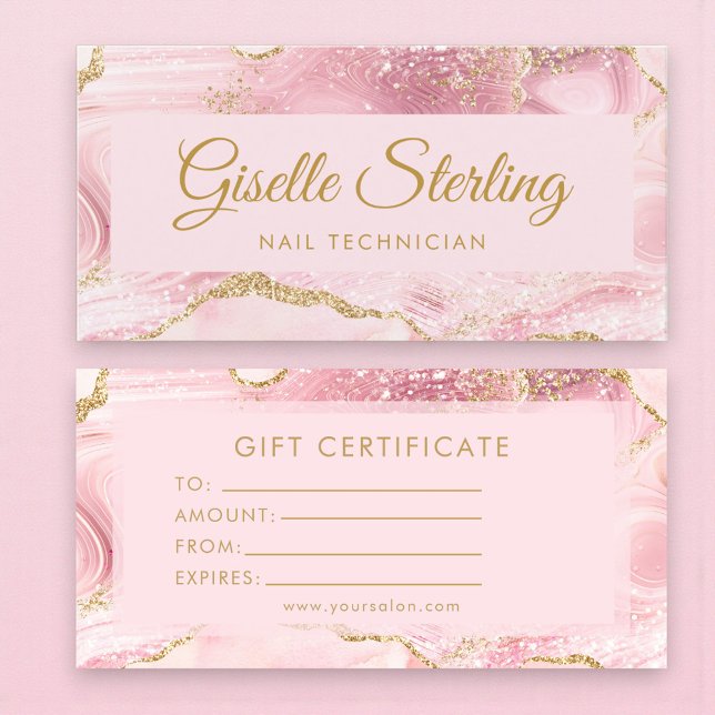 Certificat Cadeau Technicien en Ongles Agate Or Ro (Créateur téléchargé)