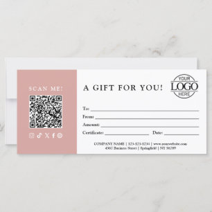 Certificat Cadeau Tendance Logo de l'entreprise