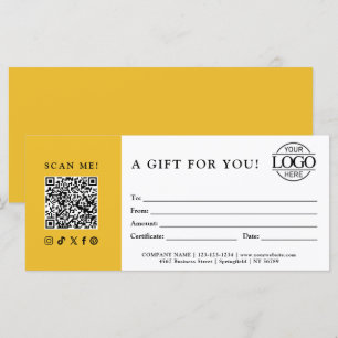 Certificat Cadeau Tendance Logo de l'entreprise