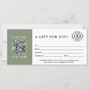 Certificat Cadeau Tendance Logo de l'entreprise