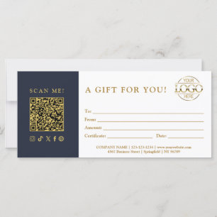 Certificat Cadeau Tendance Logo de l'entreprise
