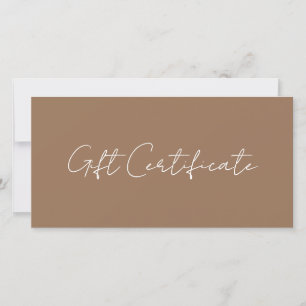 Certificat Cadeau Terracotta Foncé pour Artiste Ma