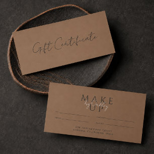 Certificat Cadeau Terracotta Foncé pour Artiste Ma