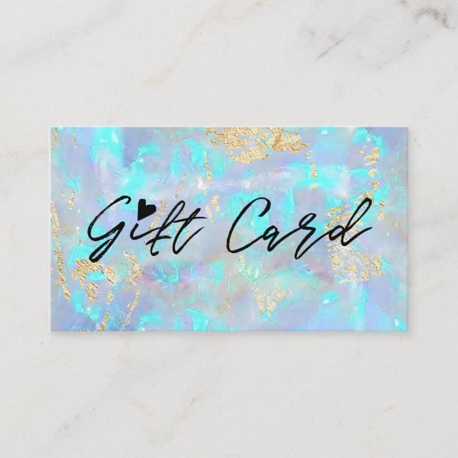 certificat cadeau texture opale bleue (Devant)