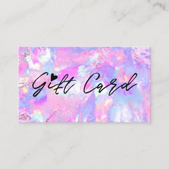 certificat cadeau texture opale rose violet (Devant)