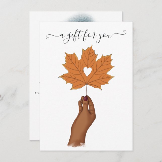 Certificat cadeau Thanksgiving (Devant / Derrière)