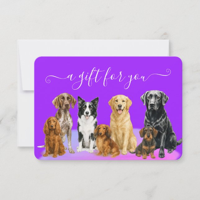 Certificat Cadeau Toilettage Chiens Garderie Purpl (Devant)