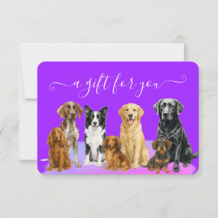 Certificat Cadeau Toilettage Chiens Garderie Purpl