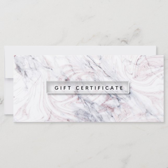 Certificat Cadeau Touch of Rose Blanc & Marbre Gri (Devant)