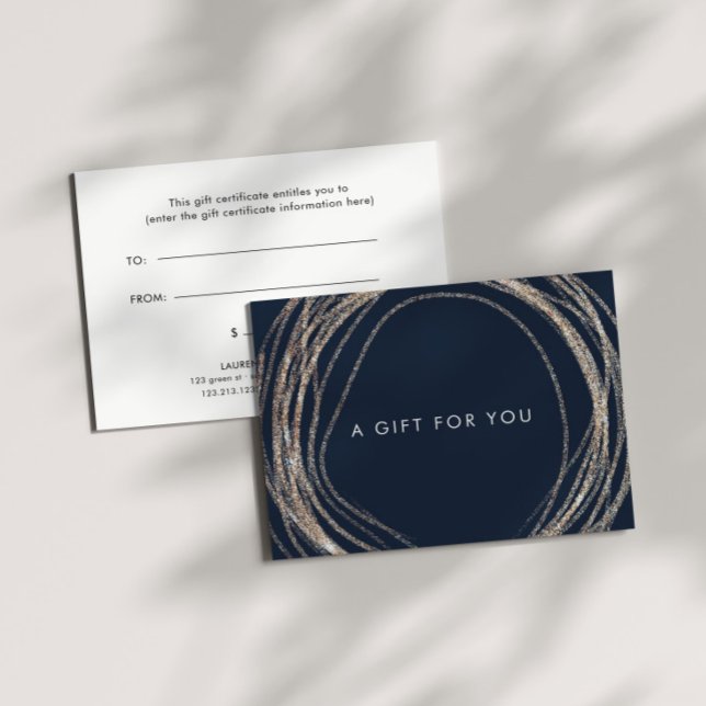 Certificat Cadeau Tourbillon Faux Or Abstrait Mode (Créateur téléchargé)