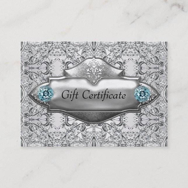 Certificat Cadeau Tulle Bleu Élégant (Devant)