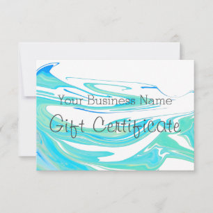 Certificat cadeau Turquoise Blue Sea Swirl