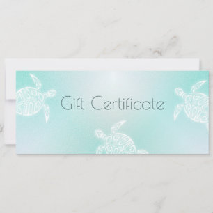 Certificat cadeau Turquoise White Turtle