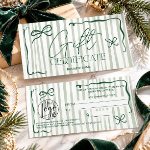 Certificat Cadeau Vert Sauge Rétro Excentrique