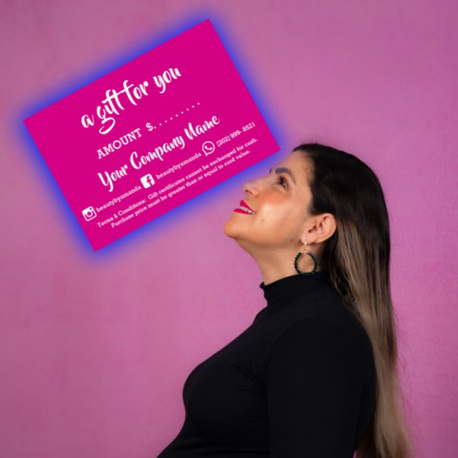 Certificat cadeaux d'affaires en ligne Boutique Pi (Business Gift Certificate Online Shop Pink Berry)