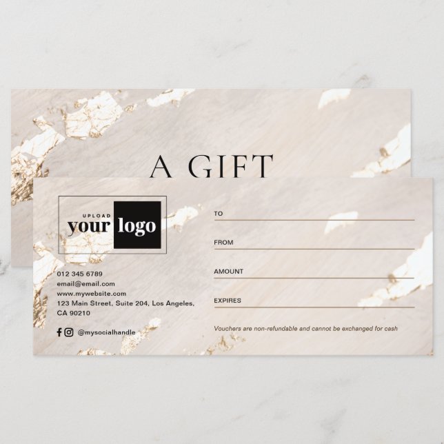 Certificat/Carte-cadeau Luxueux Moderne avec Feuil (Devant / Derrière)