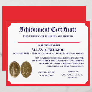 Certificat d'accomplissement personnalisable