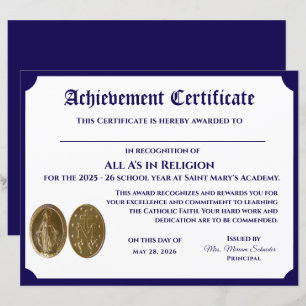 Certificat d'accomplissement personnalisable