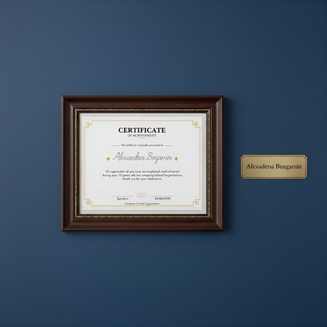 Certificat d'accomplissement professionnel élégant (Créateur téléchargé)