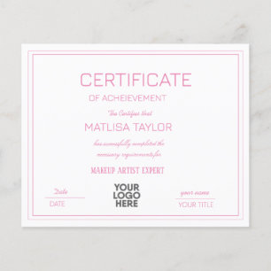 Certificat D'Accomplissement Rose
