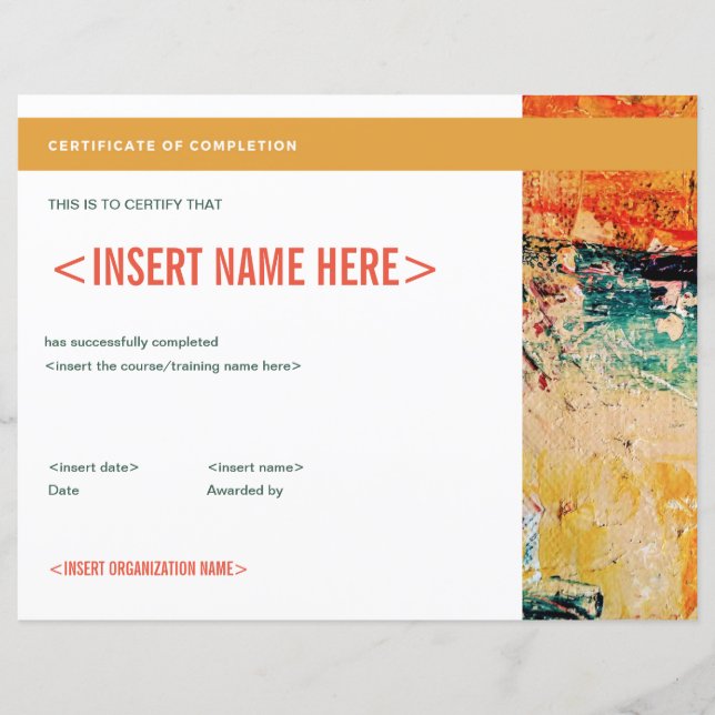 Certificat d'achèvement (Devant)