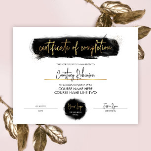 Certificat d'achèvement Black & Gold Salon Award
