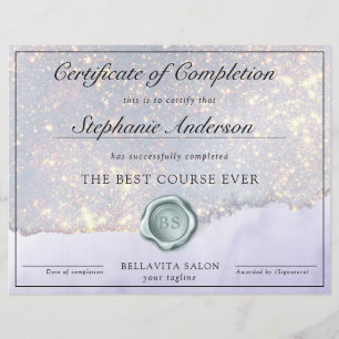 Certificat d'Achèvement de la Formation Luxe Glam