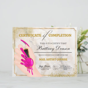 Certificat d'achèvement de l'octroi Technicien de 