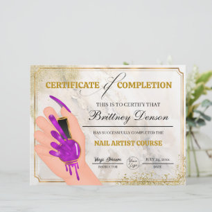 Certificat d'achèvement de l'octroi Technicien de 