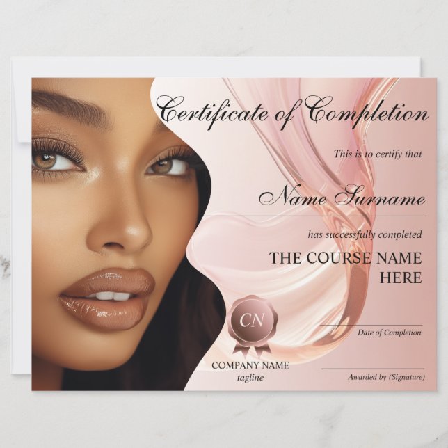 Certificat d'achèvement de maquillage (Devant)