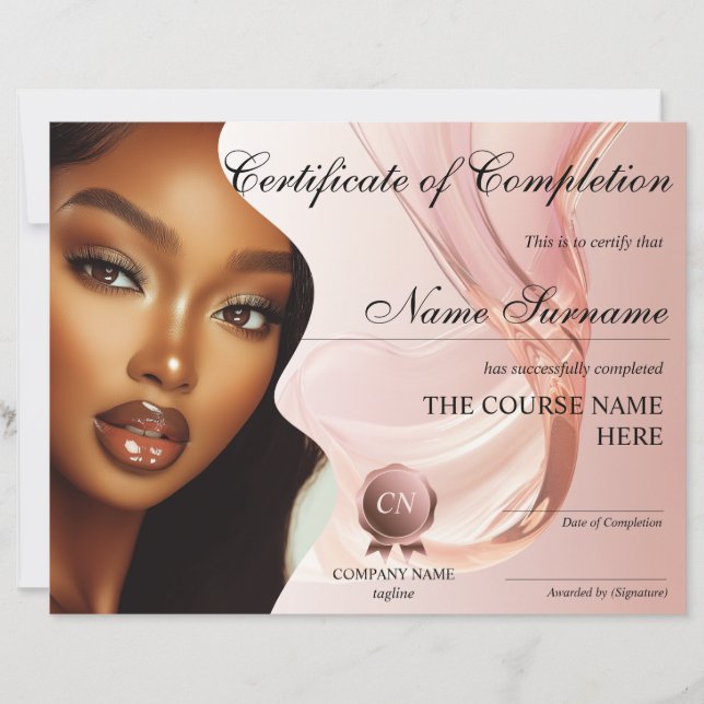 Certificat d'achèvement de maquillage (Devant)