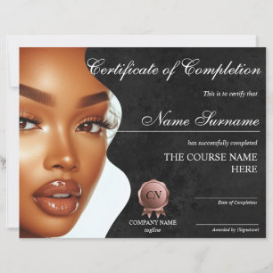 Certificat d'achèvement de maquillage