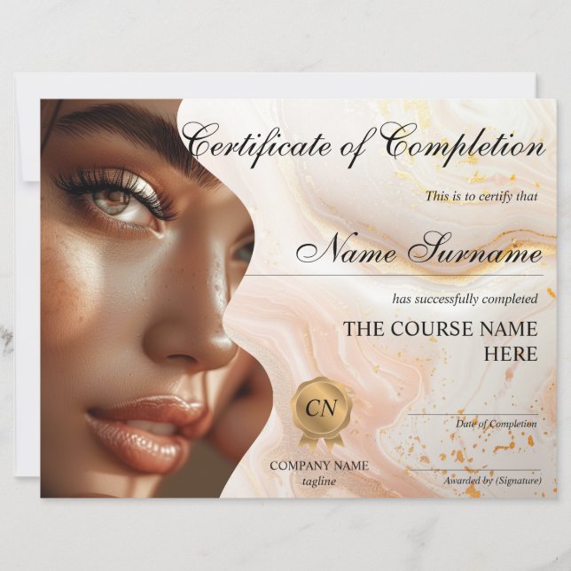Certificat d'achèvement de maquillage (Devant)