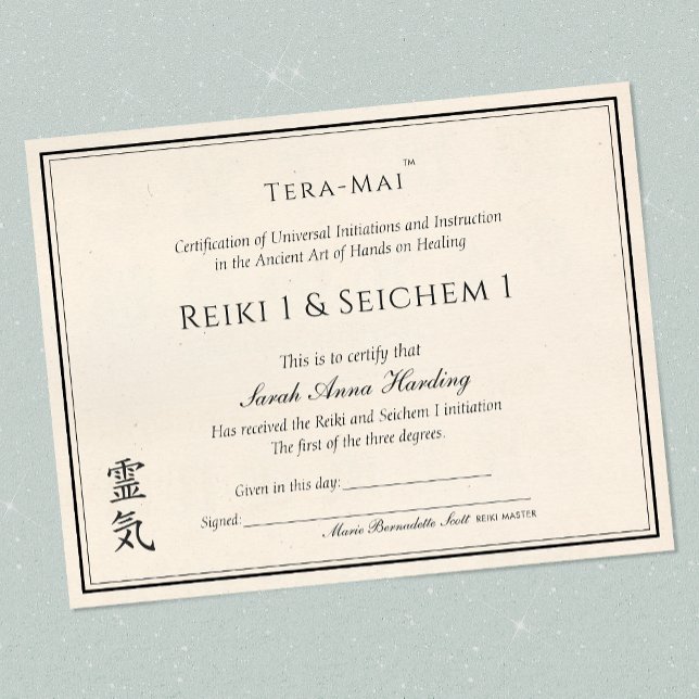 Certificat d'achèvement de Reiki Yoga (Créateur téléchargé)