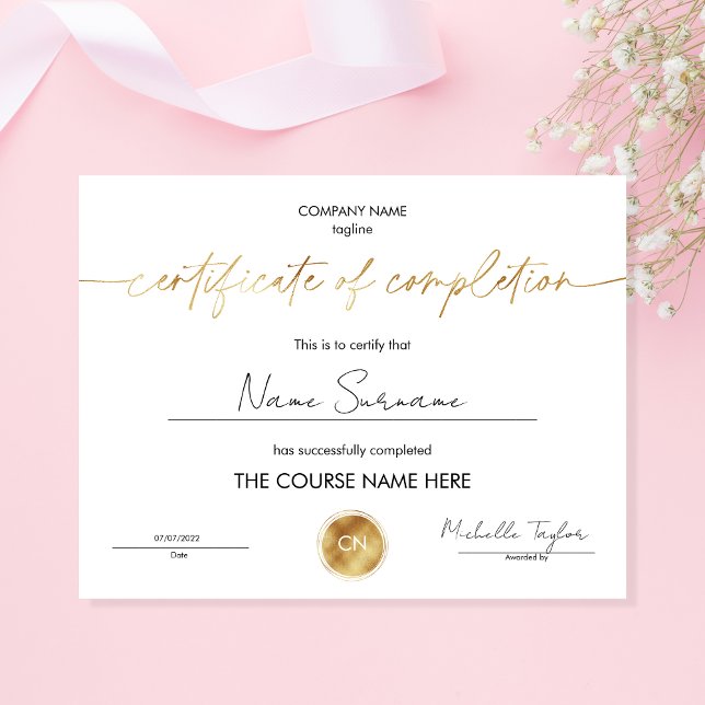 Certificat d'achèvement Diplôme de participation (Créateur téléchargé)