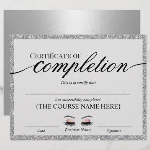 Certificat d'achèvement du salon d'argent