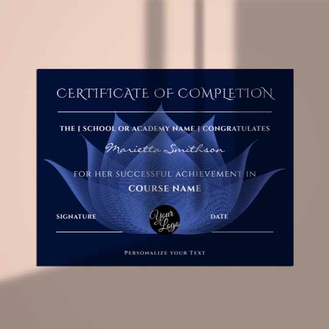 Certificat D'Achèvement Fleur Lotus Pour Yoga Reik (Créateur téléchargé)