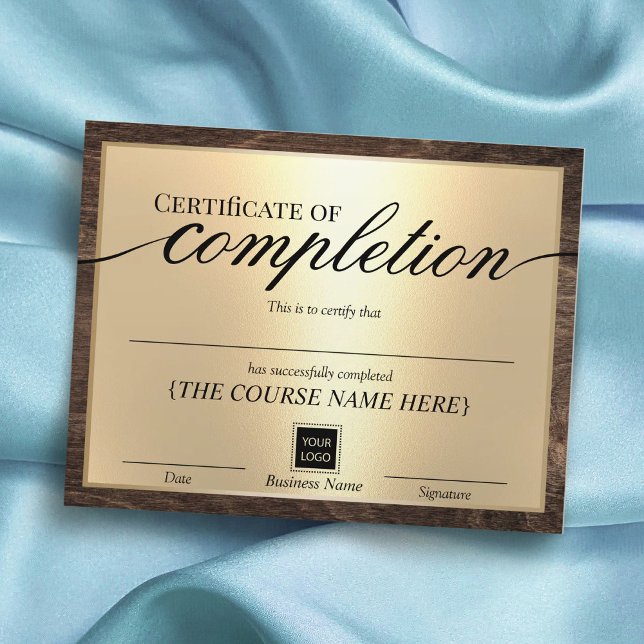 Certificat d'achèvement Gold & Wood Award (Créateur téléchargé)