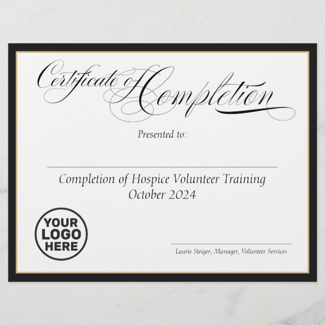 Certificat d'achèvement - Logo (Devant)