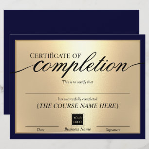 Certificat d'achèvement Marine & Gold Award