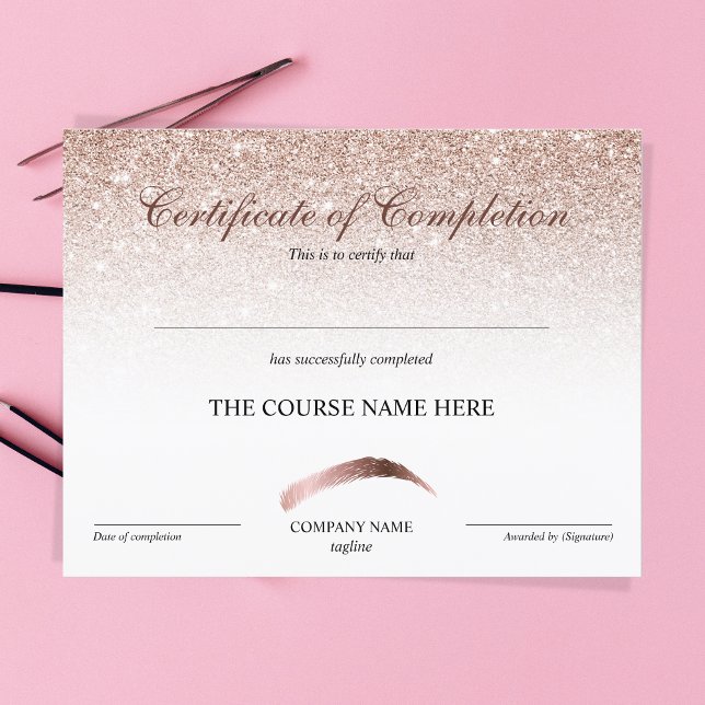 Certificat d'achèvement Prix Brows Cours (Créateur téléchargé)
